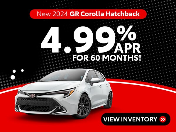 New 2024 GR Corolla Hatchback Toyotathon Deals in Lufkin, TX New 2024 GR Corolla Hatchback Toyotathon Deals in Lufkin, TX