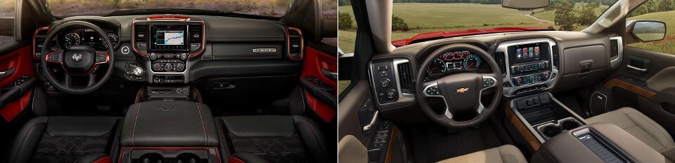 2019 RAM 1500 Interior and 2019 Chevy Silverado Interior