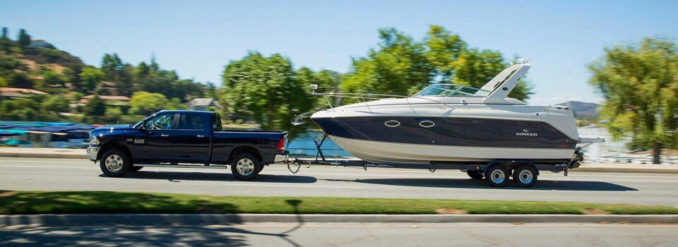 2018 RAM 3500 towing a boat
