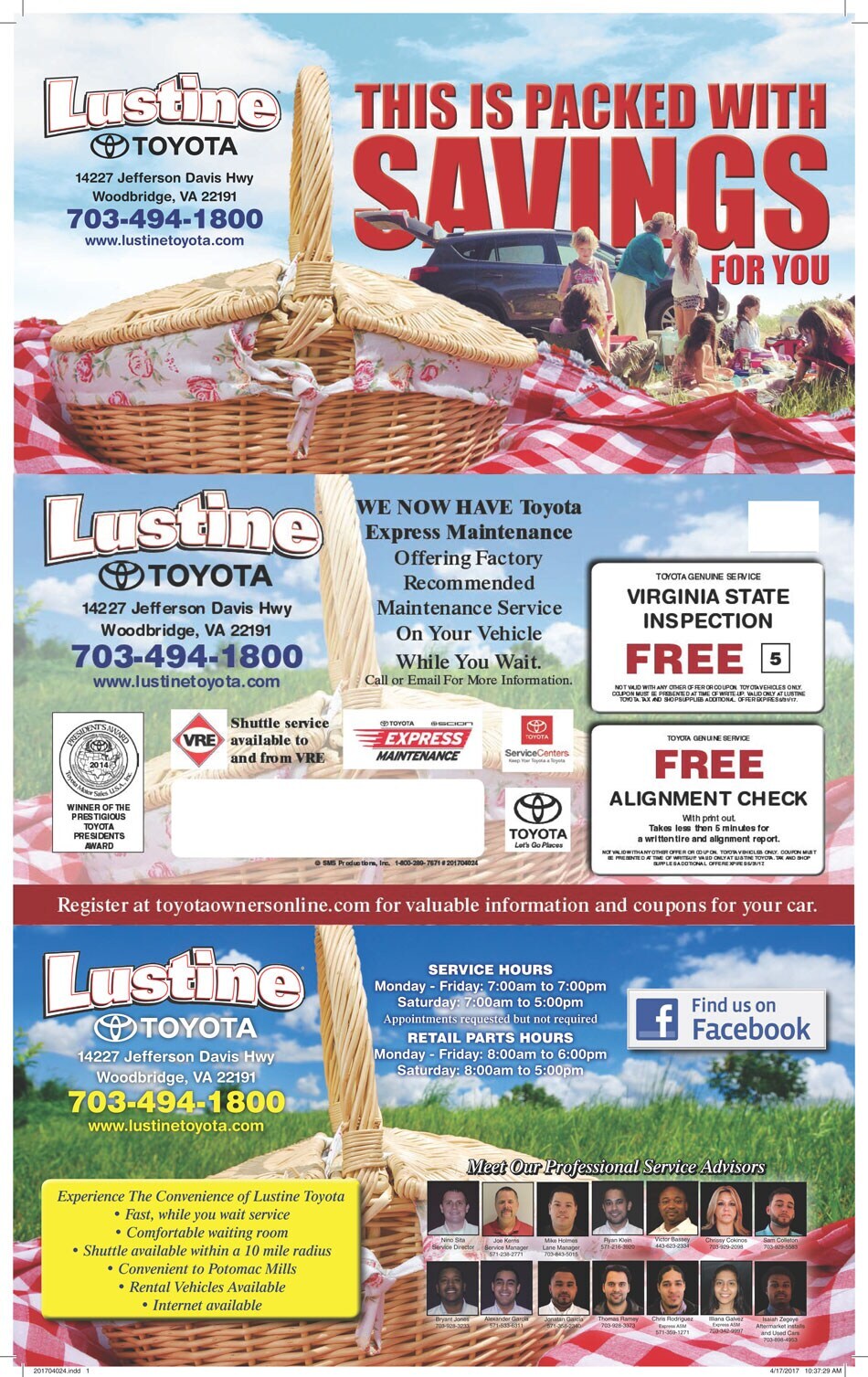 Lustine Toyota Service Specials and Coupons