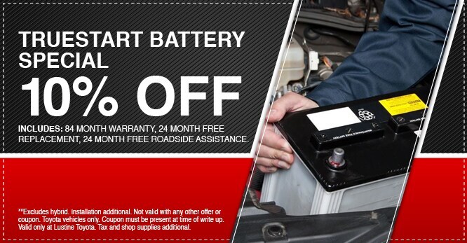 Battery Savings Coupon available at Lustine Toyota in Woodbridge, VA