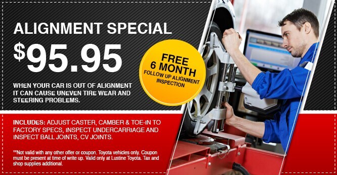 Vehicle Alignment Service Special at
Lustine Toyota in Woodbridge, VA