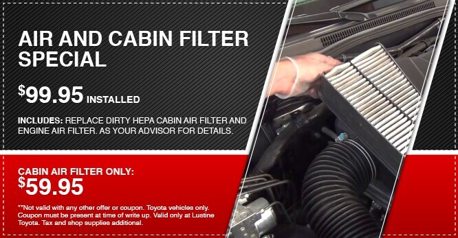 Air & Cabin Service Special at Lustine Toyota in Woodbridge, VA