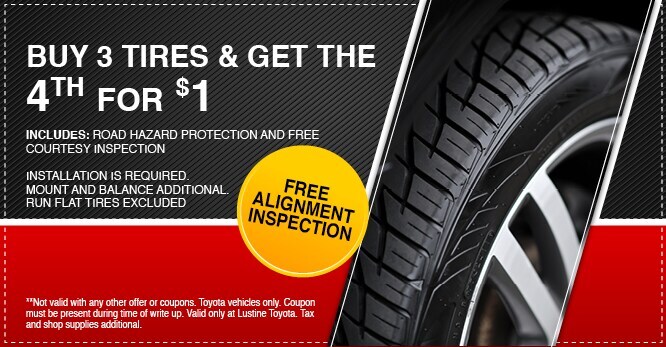 Tire Savings Coupon at Lustine Toyota
in Woodbridge, VA