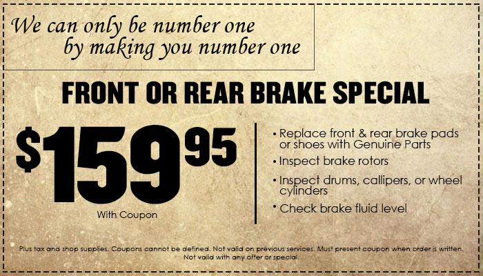 Front or Rear Brake Special Front or Rear Brake Special
