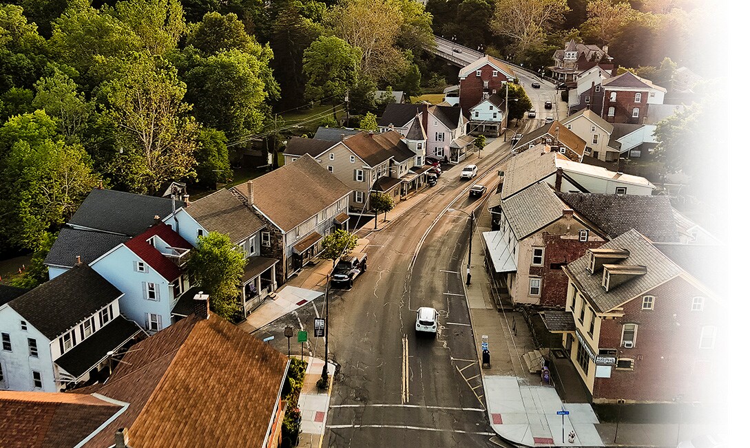 Overhead shot of the community