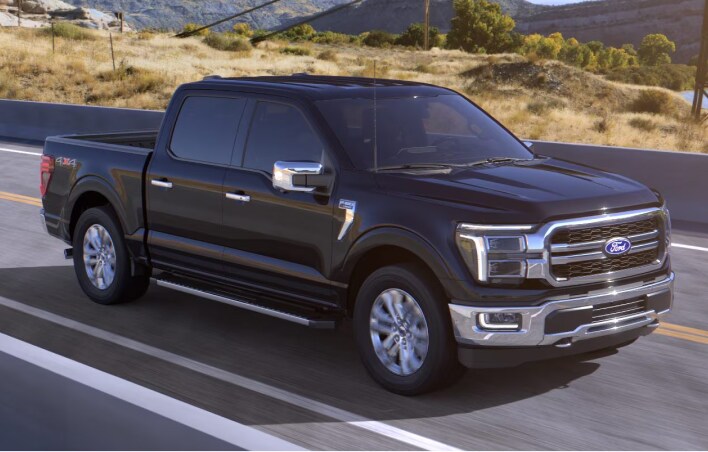 Black Ford Truck on the road