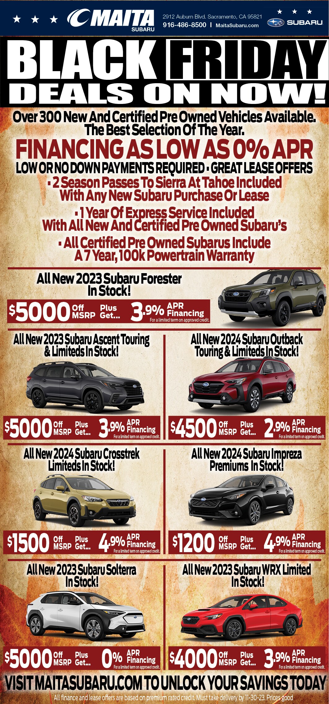 Black Friday Sales Event Maita Subaru