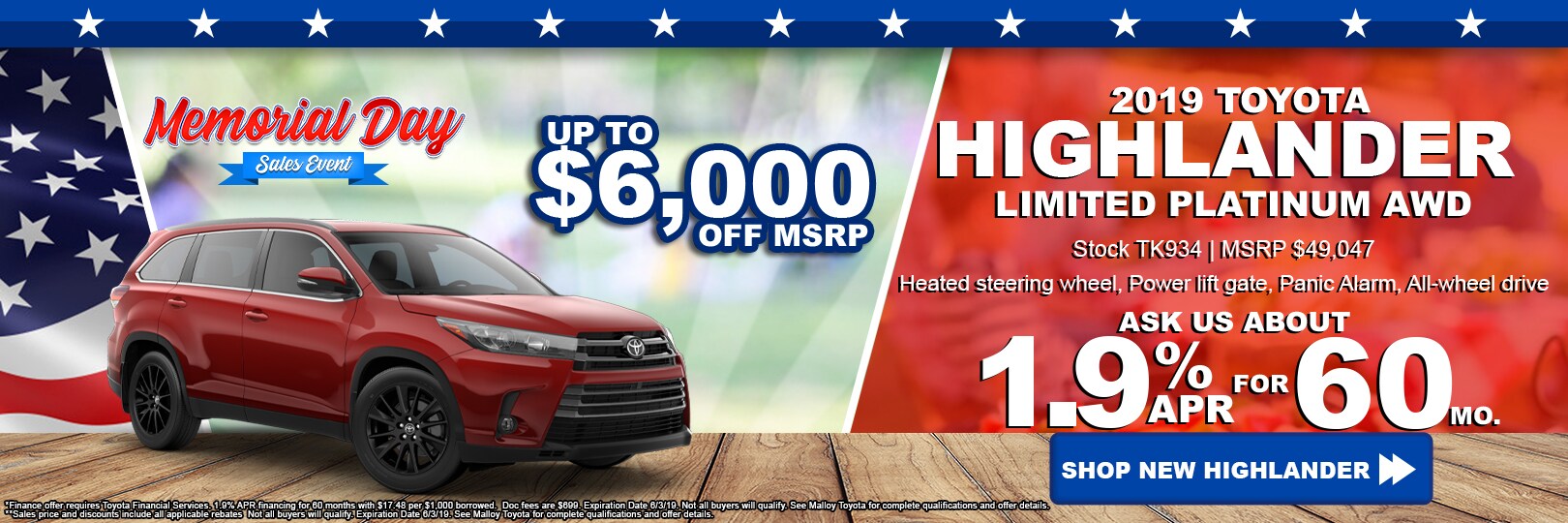 Memorial Day Sales Event