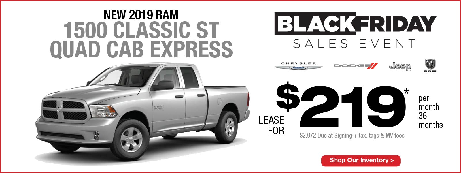New 2019 RAM 1500 Classic ST Quad Cab Express Lease Manahawkin CDJR NJ