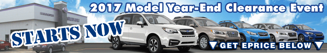 Manchester Subaru's 2017 Model Year-End Clearance going on now