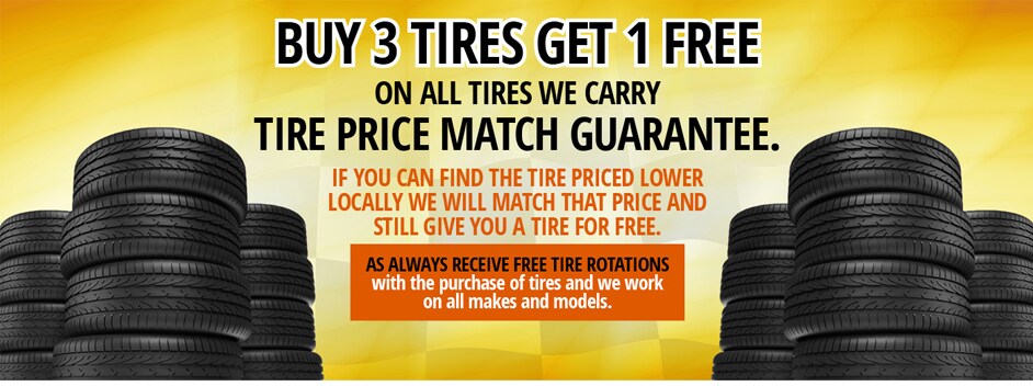 Buy 3 Tires Get 1 Free
