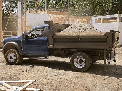 2025 Ford Super Duty Chassis Cab exterior hauling a load of dirt