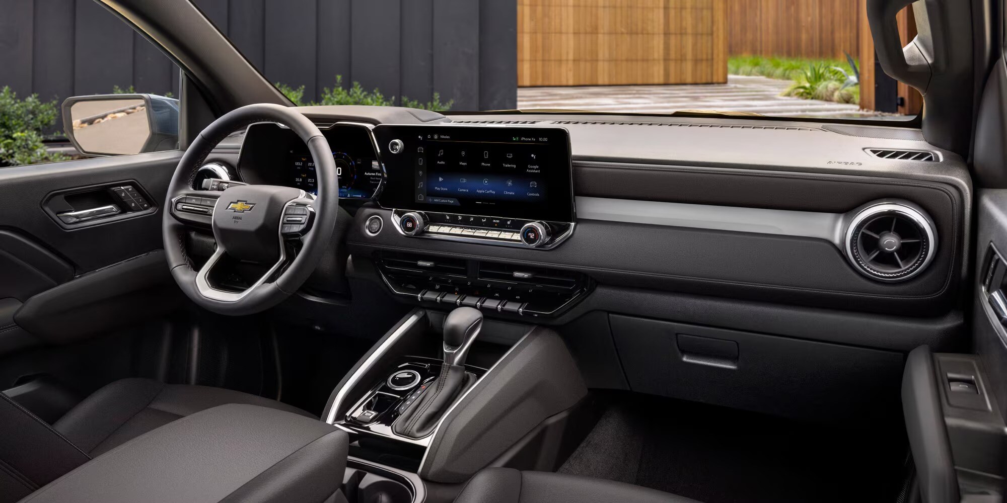 2026 Chevrolet Colorado interior with large displays.