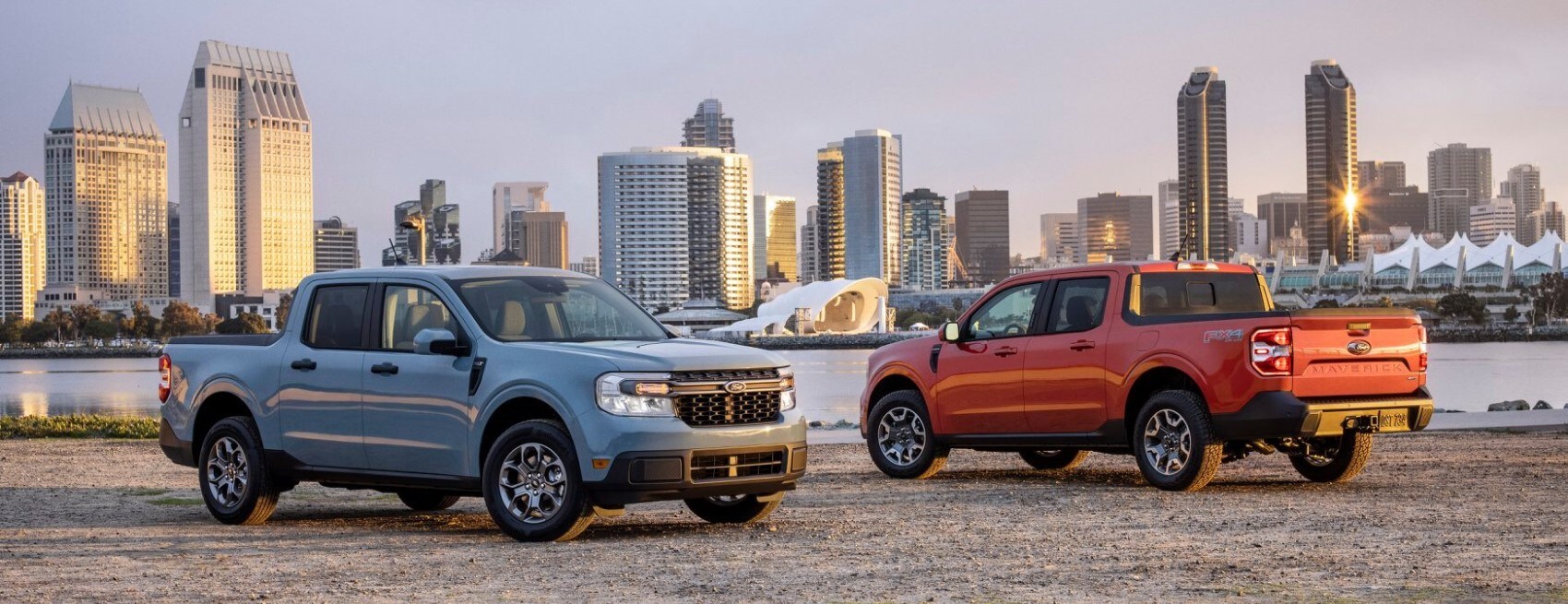 2022 Ford Maverick family blue and orange skyline in background.jpg