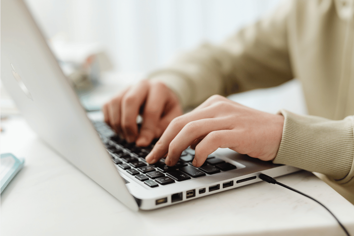 Customer completing an online vehicle finance application
