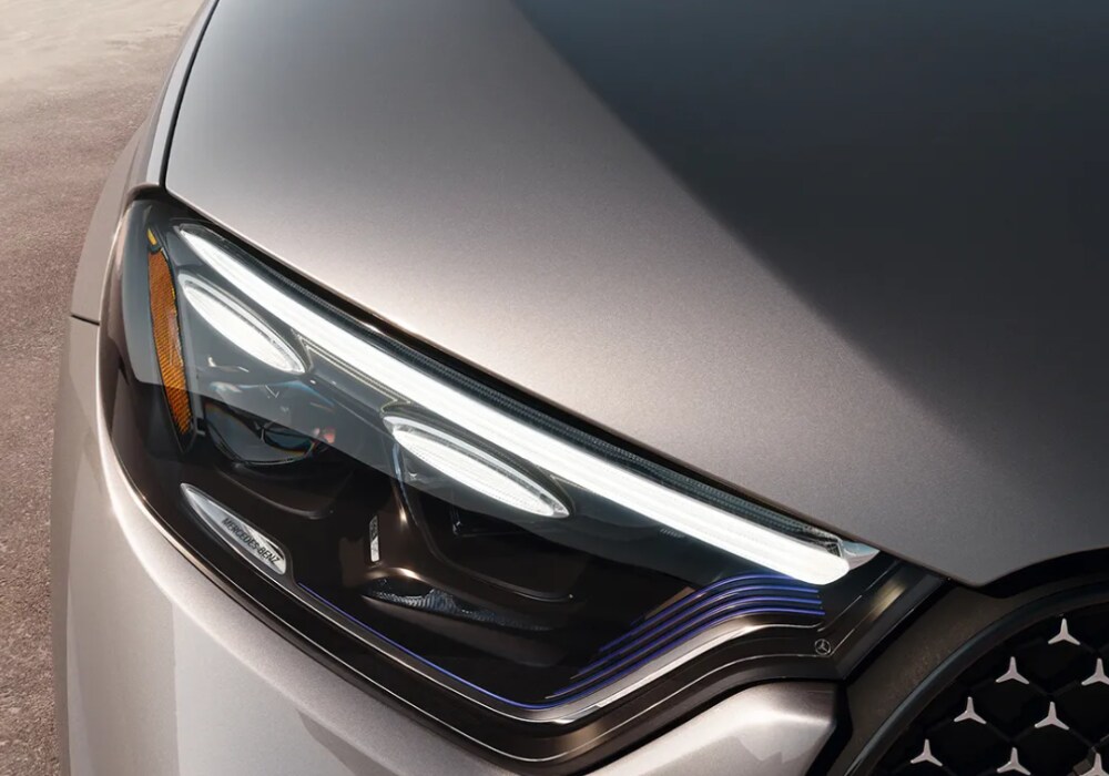 mercedes-benz-glc-accessories.png Close up shot of a front headlight on the Mercedes-Benz GLC