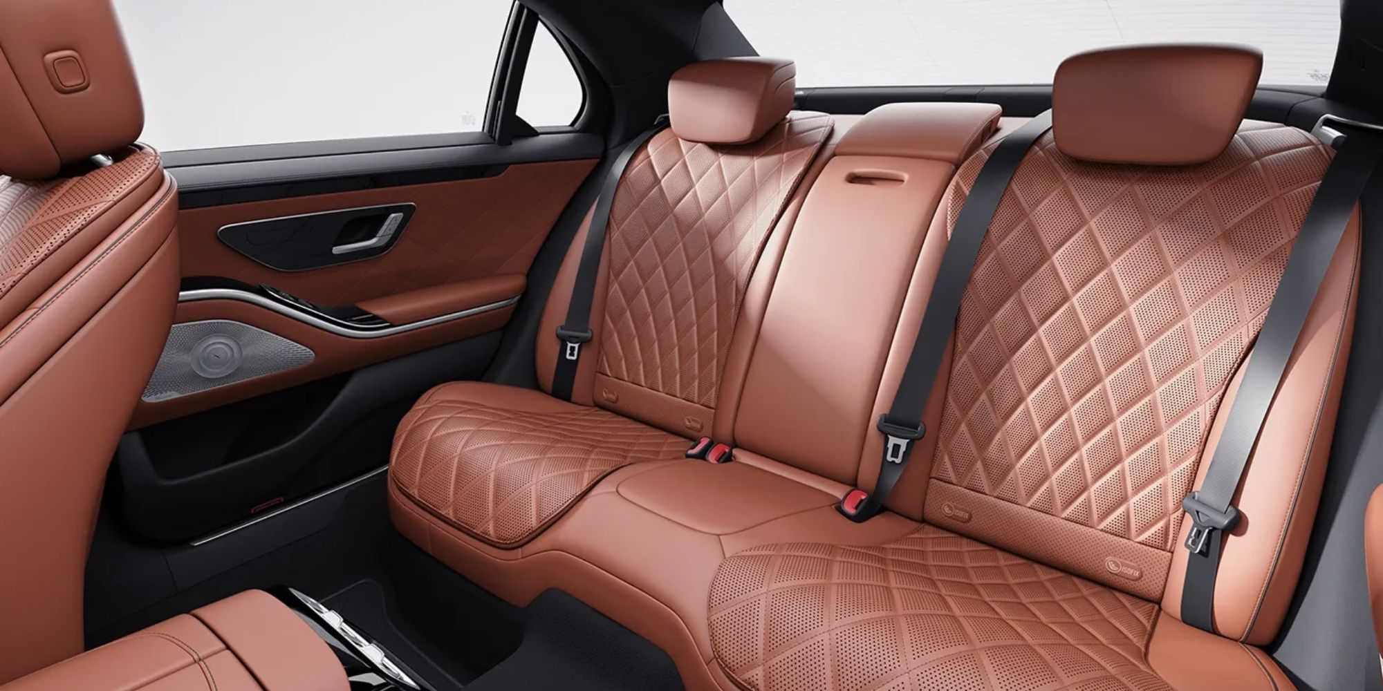 View of backseat in Mercedes-Benz S-Class car