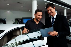 customer shopping at a kia dealership near bensalem pa