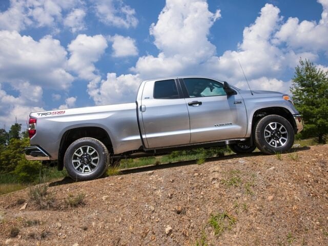 2017 Toyota Tundra truck silver cab slanted up hill.jpg