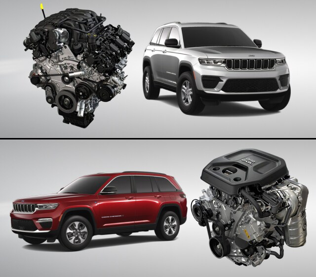 2025 Jeep Grand Cherokee Summit Reserve in Velvet Red Pearl driving in the desert