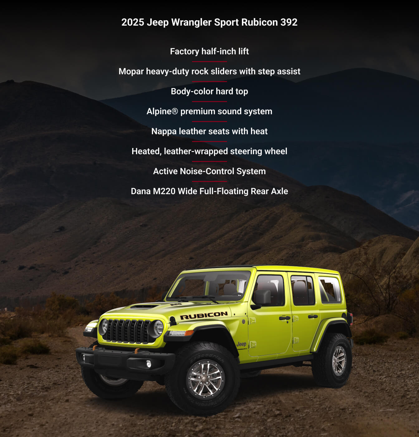 Jeep Wrangler 4-Door Rubicon 392 in High Velocity Clear Coat PJF