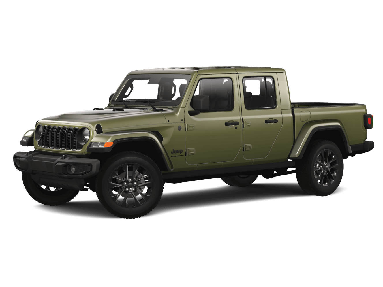 2025 Jeep Gladiator Nighthawk in 41 Mojito Green with 17-inch Painted Black Wheels