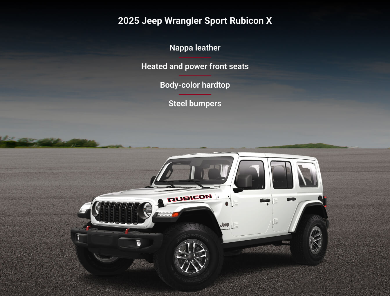 Jeep Wrangler 4-Door Rubicon X in Bright White Clear Coat PW7