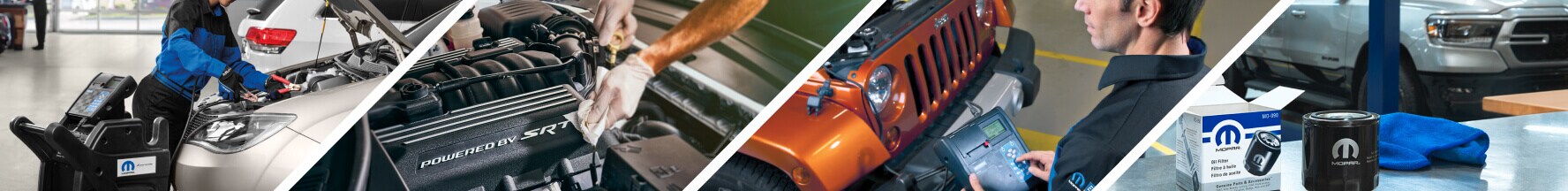 Four 2026 vehicles: Chrysler Voyager, Dodge Charger, Jeep Gladiator Mojave, and RAM 1500 Big Horn