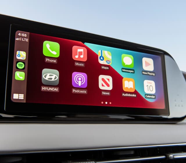 Close up of the infotainment screen in a 2025 Hyundai Palisade