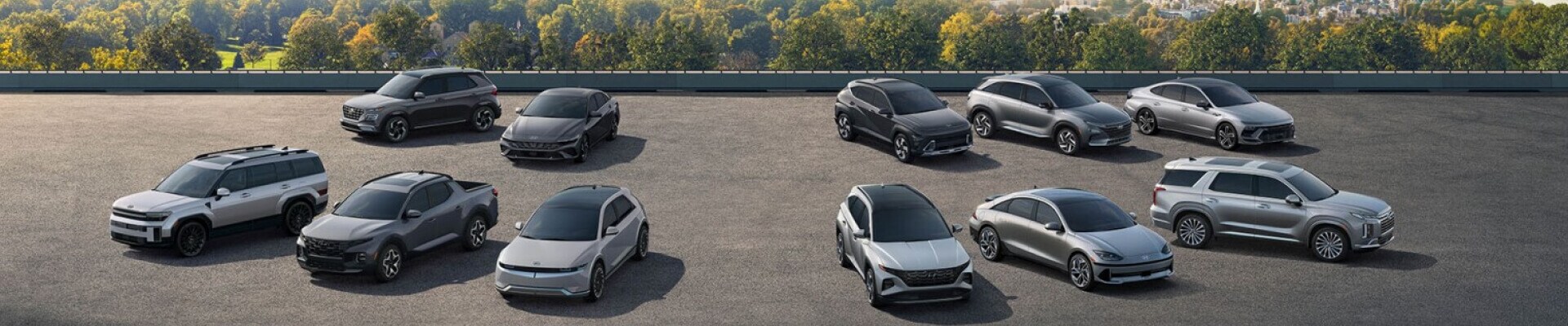 The Full Hyundai Lineup Parked Outside