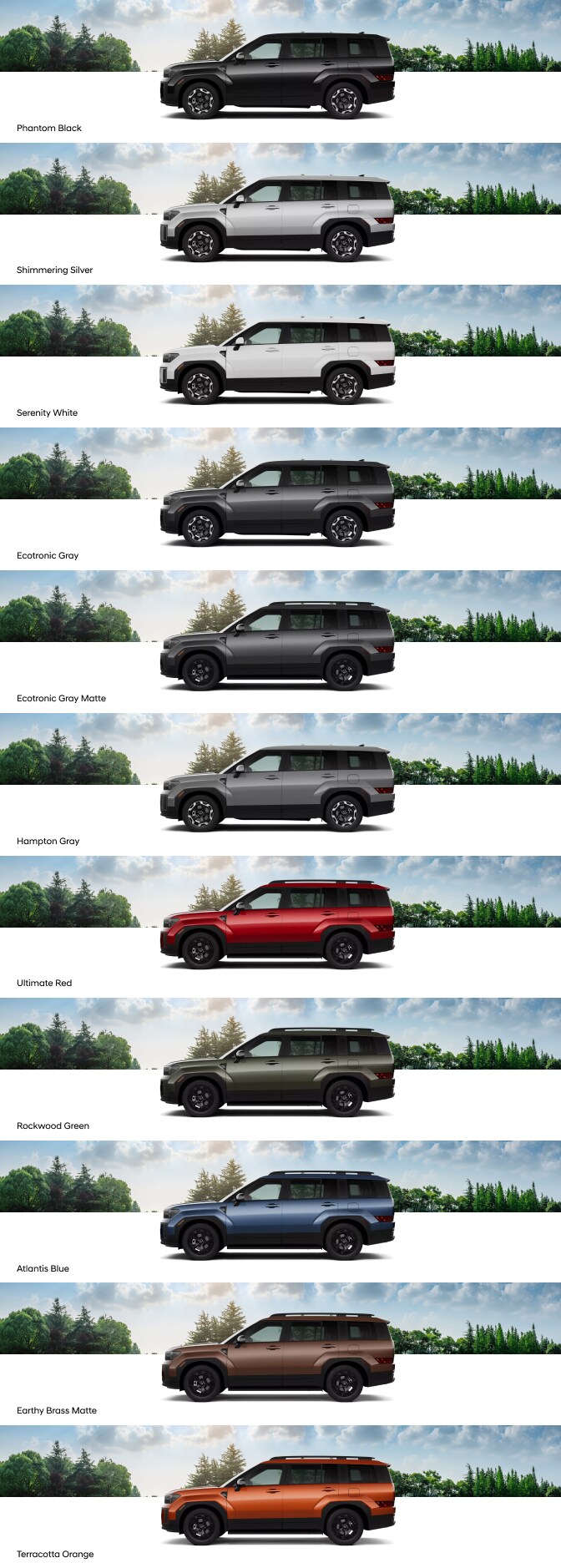 2025 Hyundai Santa Fe Exterior Colors