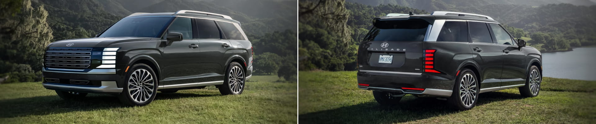 2026 Hyundai Palisade Hybrid shown in Ecotronic Gray Pearl exterior.