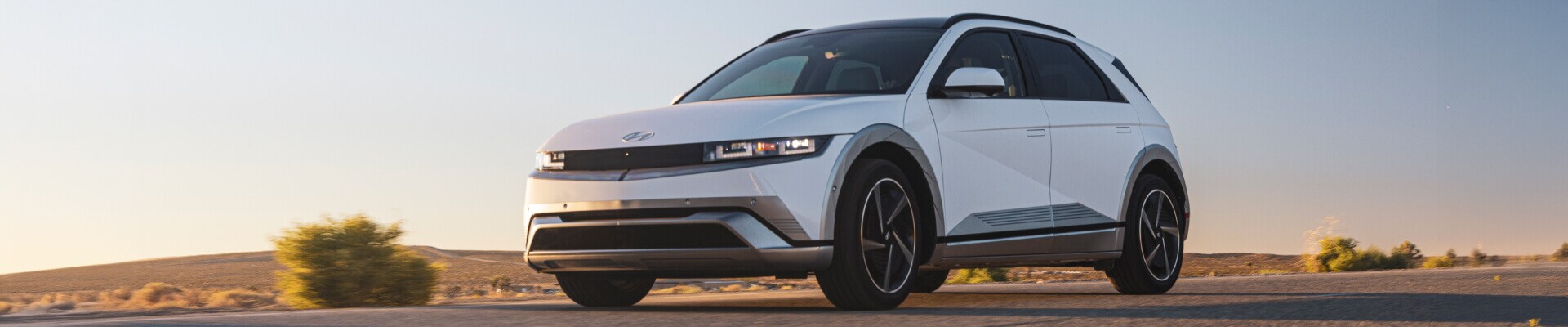 2026 Hyundai IONIQ 5 Limited in Atlas White parked in the sunlight