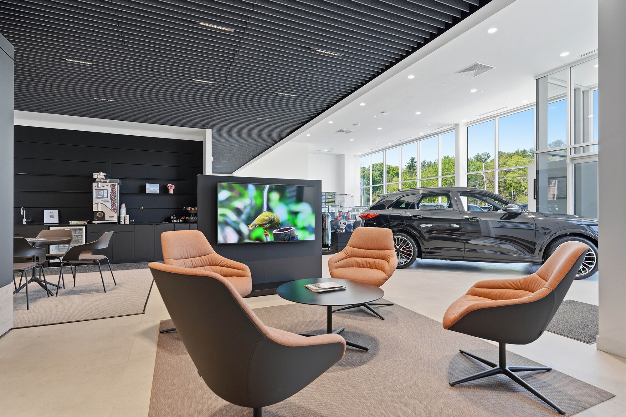 Customer waiting lounge at Audi Lenox in Lenox, Massachusetts