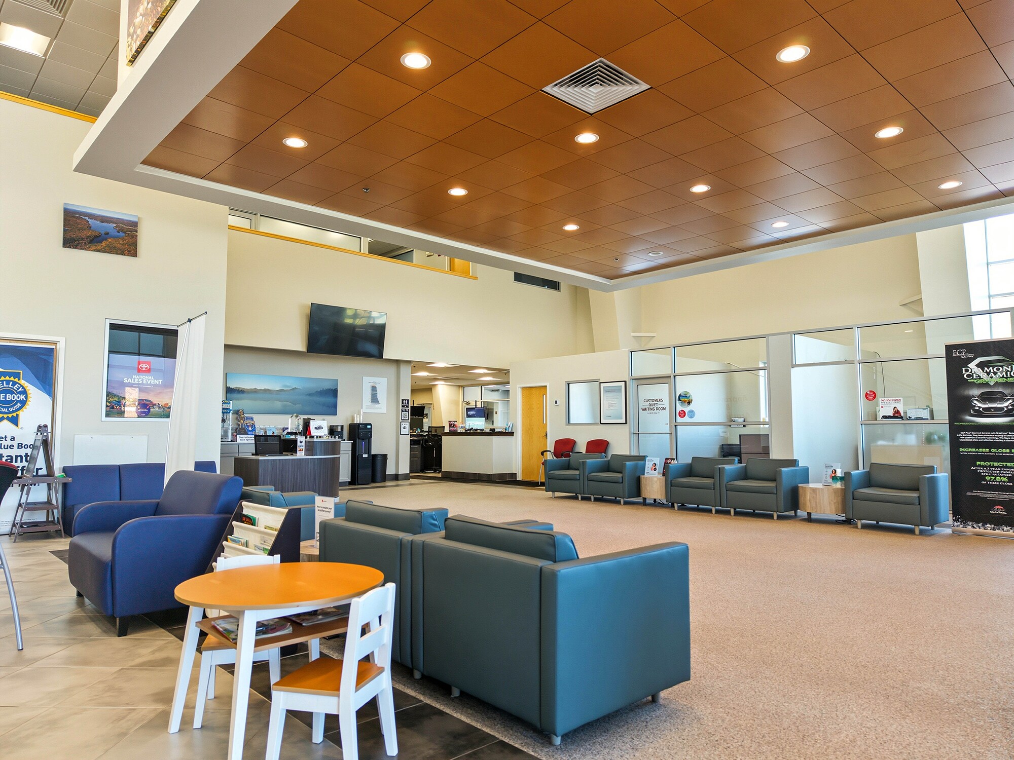 Customer waiting lounge at McGee Toyota of Epping in Epping, New Hampshire