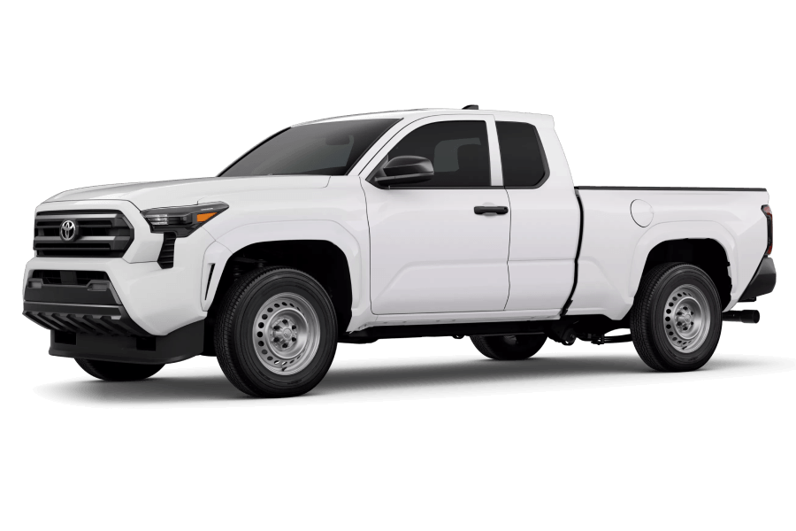 2026 Toyota Tacoma SR in Ice Cap in three quarter angle.