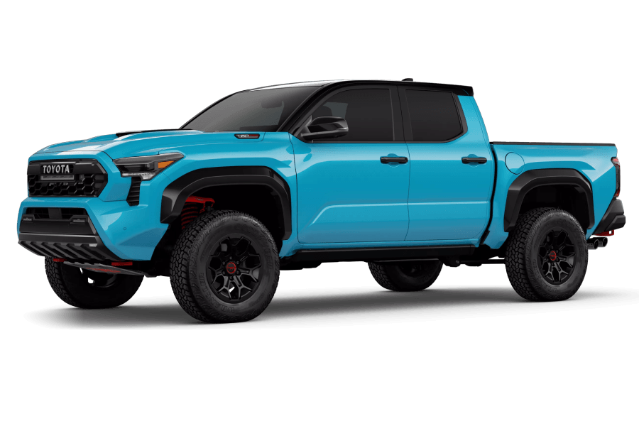 2026 Toyota Tacoma TRD Pro in Wave Maker in three quarter angle.