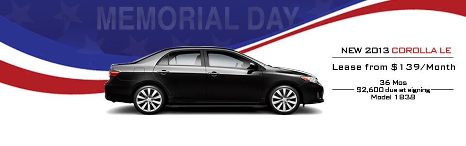 Memorial Day Corolla Lease