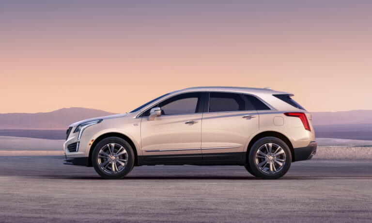 2025 Cadillac XT5 Exterior In Front Of Purple Mountains