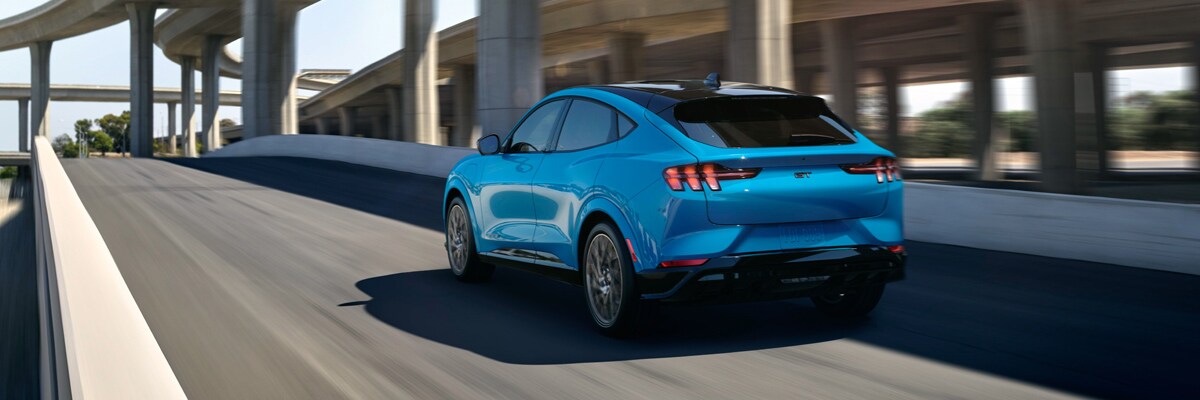 Red 2021 Ford Mustang Mach-E Parking