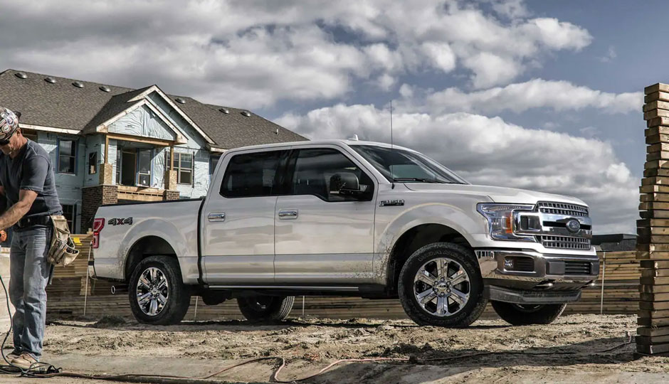 Ford F-150 on work site