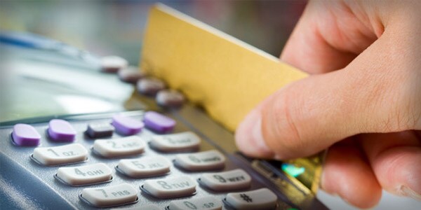 Swiping credit card
