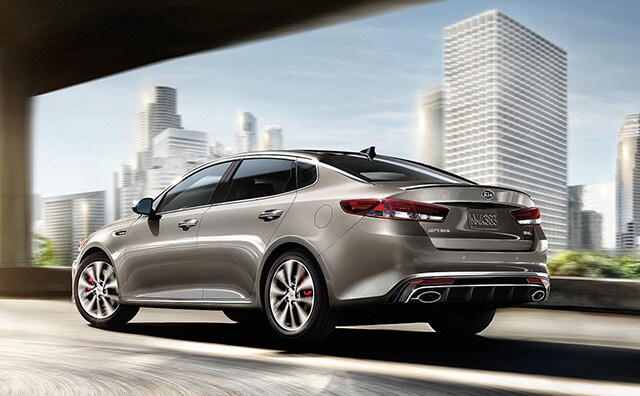 Silver Kia Optima Rear Side View