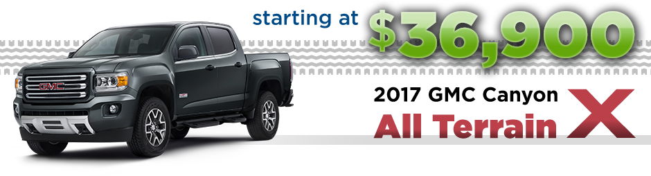 GMC Canyon All-Terrain X starting as low as $36,900! 2017 GMC Canyon Payment Offer