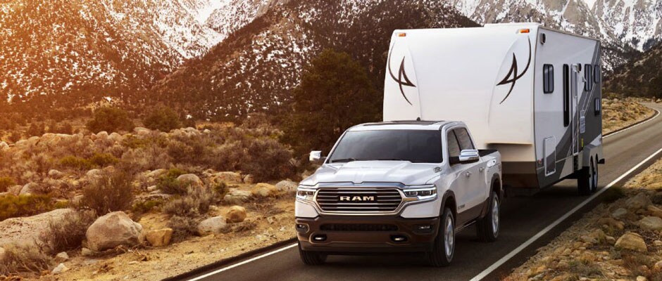 2019 Ram 1500 hauling a camper