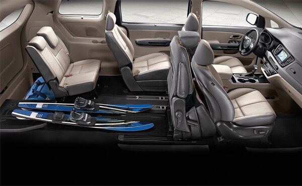 2019 Kia Sedona slide-n-stow seating split 3rd row