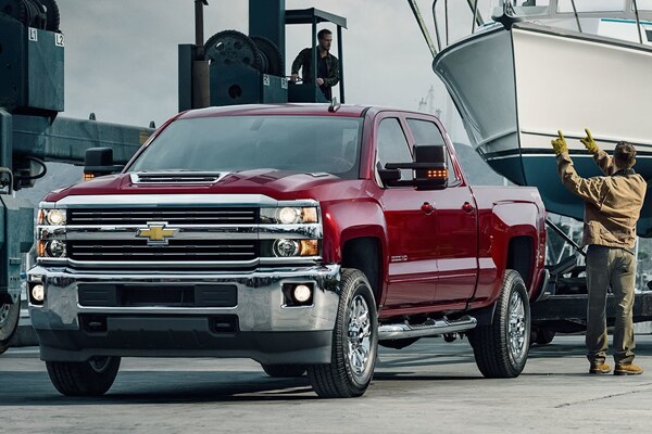 2017 Red Chevy Silverado 3500HD Parked