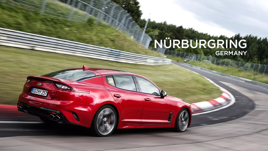 Kia Stinger at the track