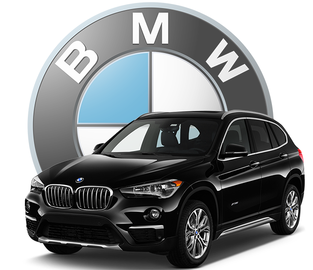 Black BMW and BMW Logo graphic